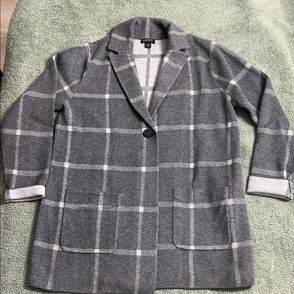 J. Jill Gray Checkered Blazer